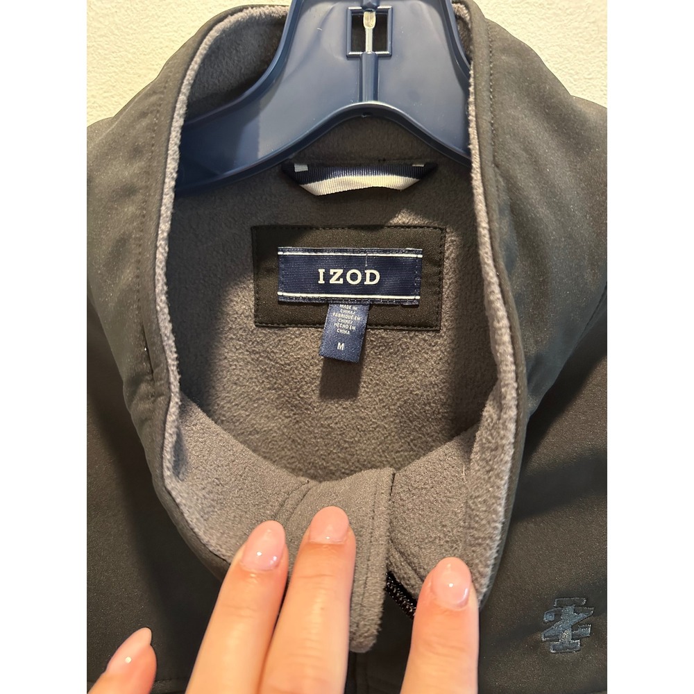 IZOD Mens Softshell Vest Black Water Resistant Fleece Lined Full Zip IZ2150 M - Picture 4 of 6